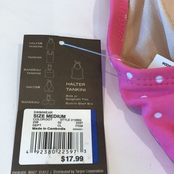 Pink Polka Dot Bikini Merona NWT SZ M - Picture 3 of 8